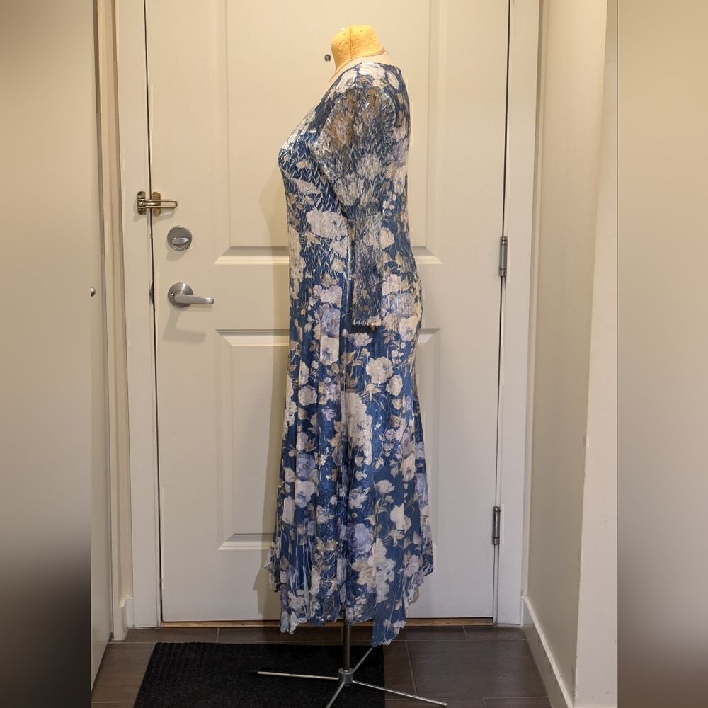 Komarov Blue Floral Midi Dress - Picture 3 of 16